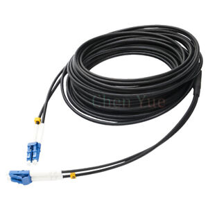 50M Black Armored Fiber Cable LC-LC UPC SM 9/125 Duplex Fiber Optic Patch Cord 