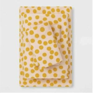 Easy Care Sheet Set Room Essentials Brushed Cotton Polka Dot Twin XL New