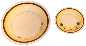 Vernonware Brown Eyed Susan 8-3/4” Serving Bowl & 5.5” Side Bowl California - Picture 1 of 5