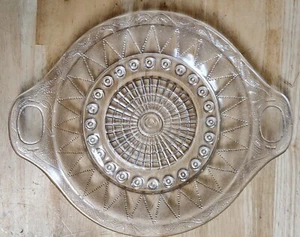 EAPG Brilliant Glass Co Dew Drop In Points Handled Serving Plate/Tray in EUC - Picture 1 of 2