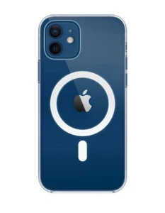 Coque transparente MagSafe en silicone véritable Apple iPhone 12/12 Pro - Photo 1 sur 4