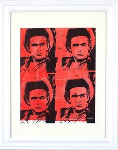 Original James Dean Art Framed Screen Print Paper Giant Red White Zac Webb - Picture 1 of 3