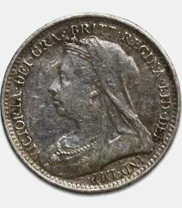 Moneda de 3 peniques 1894, Gran Bretaña Reino Unido GB - Victoria - Imagen 1 de 3