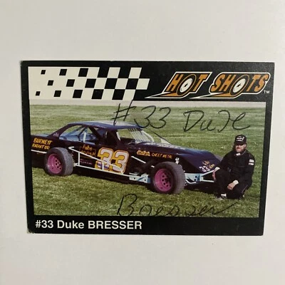 RARE! 1994 Hot Shots Racing Trading Card Autographed Duke Bresser # 33 - Image 1 of 2