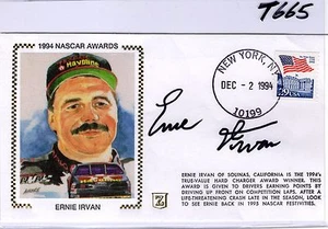 ERNIE IRVAN JSA COA AUTO CACHET SIGNED SIGNATURE - NASCAR RACING - T665 - Picture 1 of 2