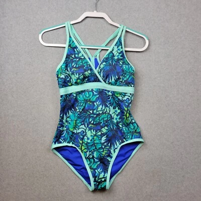 LL Bean Swimsuit Womens Size 8 One Piece UPF 50+ Sun Smart Floral Printed - Image 1 of 4