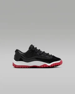 Nike Air Jordan Retro 11 XI Low Bred 2025 Black Varsity Red PS Preschool Size - Picture 1 of 11