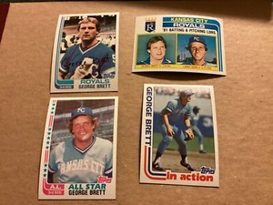 Lot (4) 1982 Topps George Brett Baseball Card Royals - 200 - 549 - 96 - 201 Mint