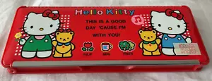 Astuccio portamatite imbottito Hello Kitty vintage 1992 chiusura magnetica Sanrio mai usato - Foto 1 di 8