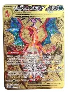 POKEMON CHARIZARD EX GOLD METAL COLLECTABLE CARDS HP 330 VMAX EX GX MEGA - Picture 1 of 2