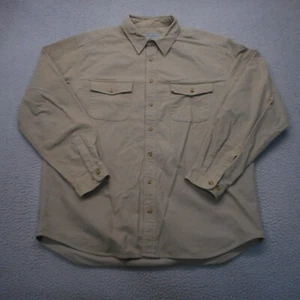 Camisa Eddie Bauer para hombre extra grande bronceada beige gamuza tela franela - Imagen 1 de 8