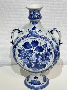 Vase À Deux Anses Authentique Cruche Royale Delft Holland De Fleurs Bleues - Foto 1 di 15