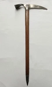 Vintage GRIVEL Courmayer Wooden Shaft Ice Axe Mountaineering Pick 74cm #428 - Picture 1 of 8