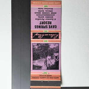 Cave Springs Resort Edinburg VA Vintage 1950s Motel Ad Matchbook - Bild 1 von 3