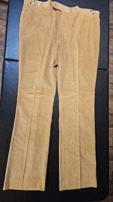 Pantalones de golf/vestido vintage de madera con cuña de Corbin de pana sin dobladillo para hombre 46 tostados Foto 1 de 4