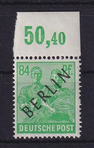Berlin 1948 Schwarzaufdruck 84 Pf Mi-Nr. 16 POR ndgz postfrisch ** - Bild 1 von 1
