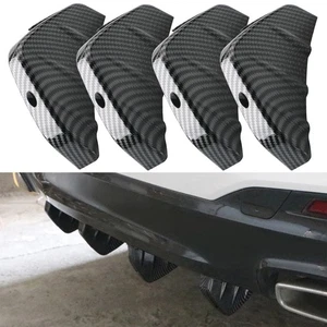 4X Universal Car Rear Bumper Lip Diffuser Shark Fins Splitter Decor Accessories - Picture 1 of 15