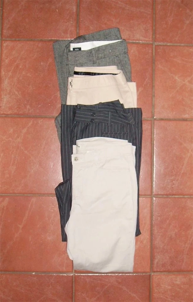 Lote de 4 pares de pantalones de mujer MOSSIMO, APOSTROPHE, LARRY LEVINE, RIDERS USADOS EN EXCELENTE ESTADO 12 Foto 1 de 1