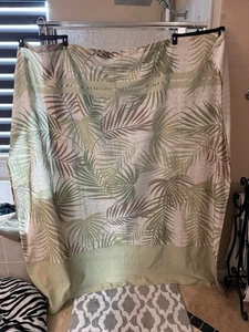 Cortina de ducha Sonoma Life + estilo hojas hojas palmeras tropical verde beige - Imagen 1 de 4