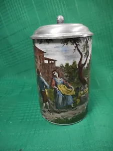 Lidded Beer Stein W Germany Dancers - Picture 1 of 9