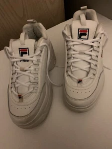 FILA Wedge Women's Platform Shoe Sneaker Chunky Retro White Size 8 - Picture 1 of 19