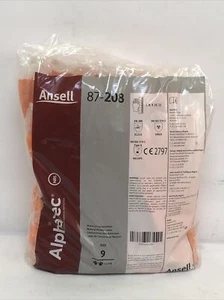 (12-Pair) Ansell Heavyweight Chemical Resistant Glove Orange 87-208 size 9. - Picture 1 of 2