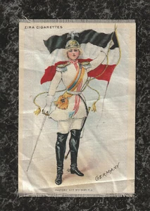 Antike Tabak Seide Zira Zigaretten Frau Deutschland hält Flagge Schwert Fabrik 7 NJ - Bild 1 von 4