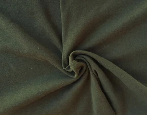 Recycled Cotton Poly 1x1 Sweatshirt Rib Knit Fabric by Yard Army Green 10/20 USA - Picture 1 of 5