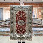 2.5X4ft Red Handmade Silk Carpet Medallion Parlor Hand Knotted Area Rug Slf157b