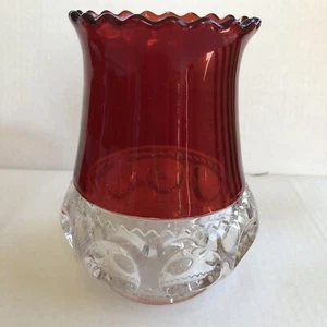 Antique EAPG Ruby Stain Adams Company King Crown Pattern 6” Celery Vase - Picture 1 of 8