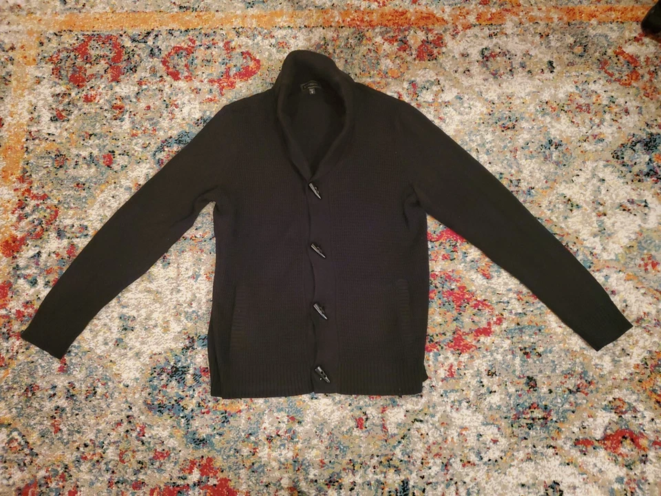 Cárdigan Suéter Express Adulto Medio Gris Negro 100% Algodón Para Hombre Foto 1 de 3