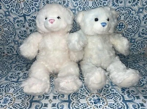 Orsacchiotto Build-A-Bear 15" rosa bianco e blu bianco lotto di 2 orsetti - Foto 1 di 5