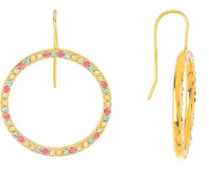 Kate Spade New York Multicolor Rainbow Cubic Zirconia CZ Hoop Earrings - Picture 1 of 2