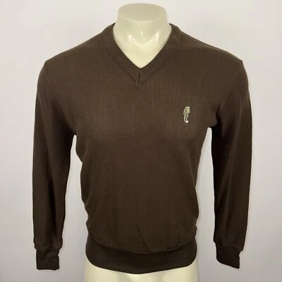 Vtg Sigallo Sweater Mens Seahorse orlon acrylic Hipster Disco Nerd 70s 80s Large - Image 1 of 4