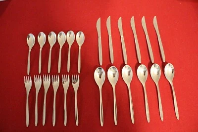 Sears Roebuck Acero Inoxidable Ronvik 1961 Mediados de Siglo Moderno Elegante 24 piezas Foto 1 de 4