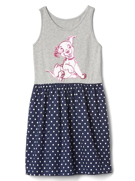 Novo Vestido Regata Gap Kids GirlDisney Dalmantia Cinza Azul Bolinhas Algodão 12  - Imagem 1 de 4