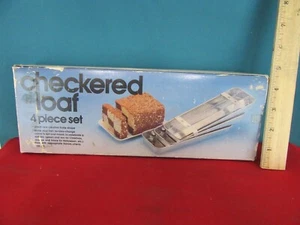 Checkered Checkerboard Loaf Pan 4 Piece Set with Instructions - Picture 1 of 5