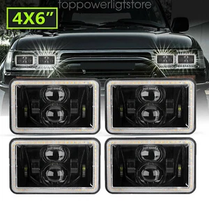 4pcs 4x6" Inch LED Headlights Square Lamp For 60/80 Series H4656/H4651/4651/4652 - Picture 1 of 13