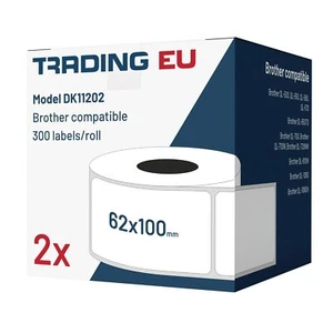2x étiquette comp. avec Brother DK11202 62 x 100 mm 300 étiquettes +1x support - Zdjęcie 1 z 7