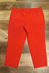 🖤Lane Bryant Plus Size 20 RED Rayon Pants Soft Stretchy Zipper Pockets Zipped - Foto 1 di 4