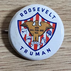 Franklin Roosevelt Truman AMOCO Repro 1972 KNOPF Pin Vintage politische Kampagne - Bild 1 von 3