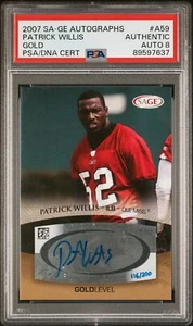 Patrick Willis 2007 SA-GE Autographs Gold Signed Rookie Card #A59 Auto PSA 8 - Picture 1 of 1