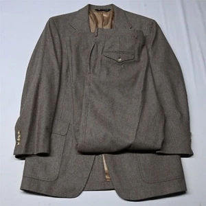 Vtg Austin Reed 40L 34x32 Brown Flannel Tweed Pub Crawlers Wool USA Made Suit - Picture 1 of 12