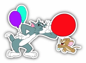 Tom And Jerry Balloons Cartoon Car Bumper Sticker Decal 5'' x 3'' - Picture 1 of 1