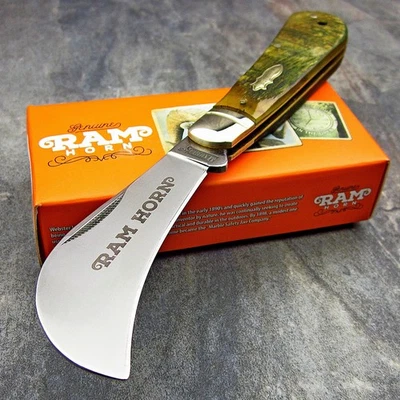 Faca de bolso dobrável Marble's Genuine Rams Horn Handles Hawkbill Blade NOVA - Imagem 1 de 3
