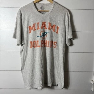 47 Brand Miami Dolphins Graphic Tee Short Sleeve Heather Gray Size XLarge - Picture 1 of 6