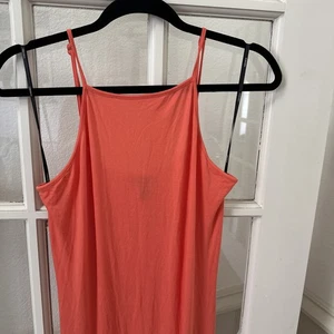 Orangefarbenes Maxikleid mit Tank Damen Large neu ohne Etikett quadratischer Ausschnitt Neckholder Forever 21 - Bild 1 von 11