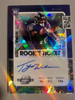 2021 Contenders Optic Tylan Wallace ( Ravens ) #136 Rookie Auto Cracked Ice /22 - Image 1 of 2