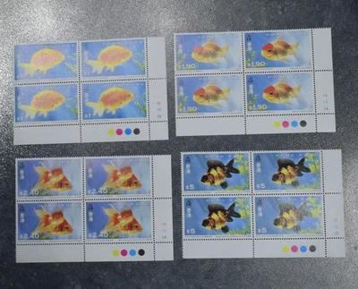 Juego de bloques cilíndricos de peces dorados de Hong Kong MNH 1993 ~~L@@K~~ Foto 1 de 2