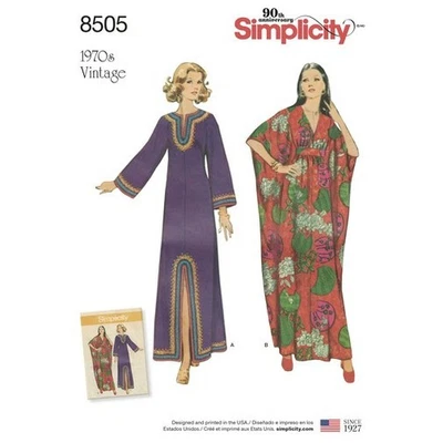 SIMPLICITY 8505 Misses Womens Vintage Caftans SEWING PATTERN  10-20     20% OFF - Image 1 of 4